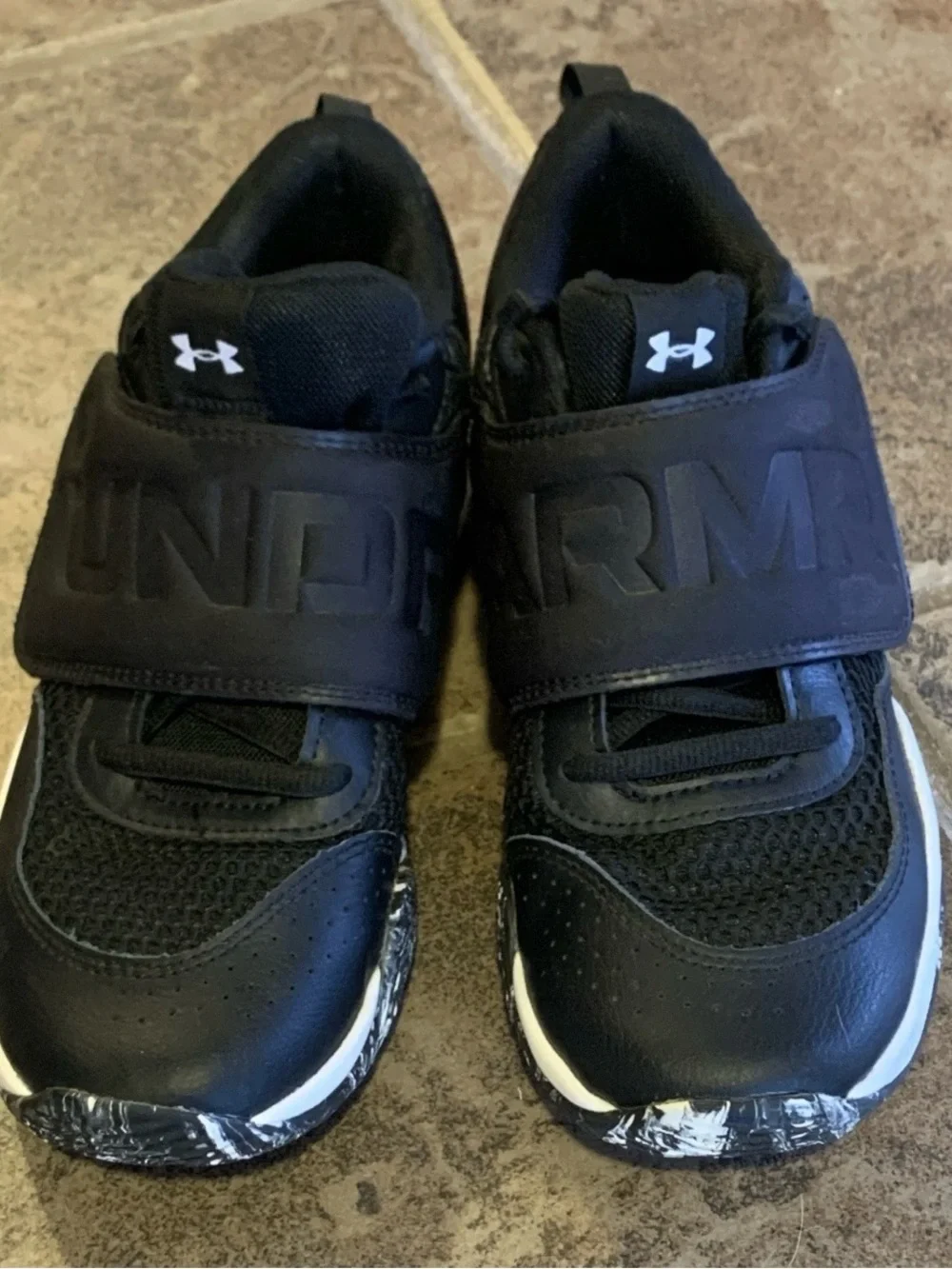 Under Armour Black and White Kids' Athletic Sneakers